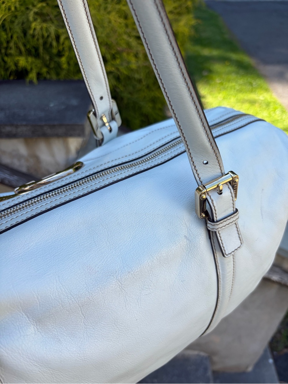 Gucci White Leather Britt Large Boston GG Shoulder Bag+Dust Bag - Picture 6 of 17